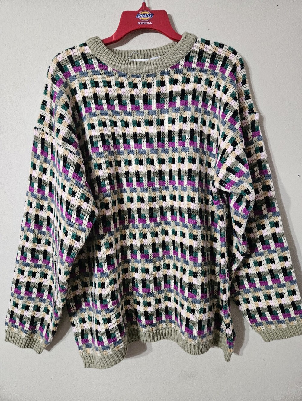 VTG 80s International Retro Grandpa Sweater Large
